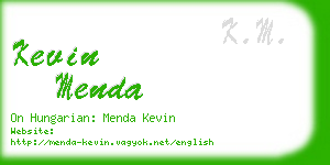 kevin menda business card